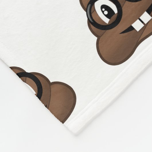 Nerd Glasses Poop Emoji Fleece Deken (Hoek)