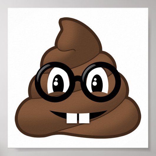 Nerd Glasses Poop Emoji Poster (Voorkant)