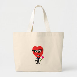 nerd hart grote tote bag