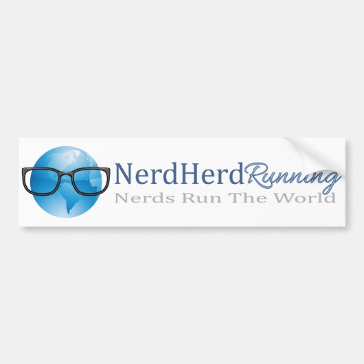 Nerd Herd Running Bumpersticker (Voorkant)