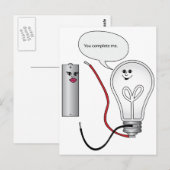 nerd hou van je voltooi me elektrische circuit briefkaart (Voorkant / Achterkant)