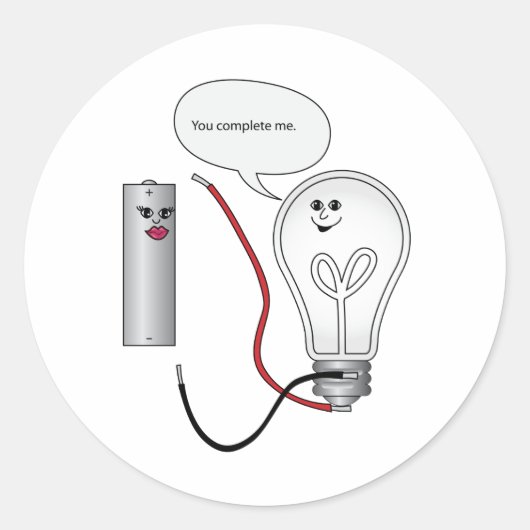 nerd hou van je voltooi me elektrische circuit ronde sticker (Voorkant)