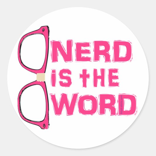 Nerd is het woord ronde sticker (Voorkant)