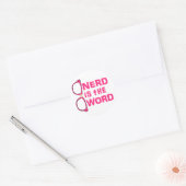 Nerd is het woord ronde sticker (Envelop)