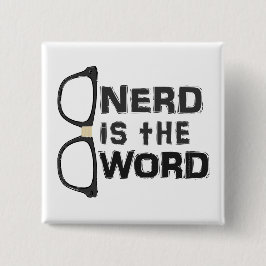 Nerd is het woord vierkante button 5,1 cm