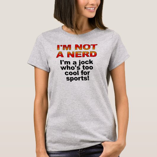 Nerd Jock Funny T-Shirt (Voorkant)