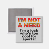 Nerd Jock Grappige Koelkastmagneet Koelkast Magneet (Voorkant / Achterkant)
