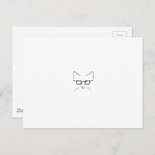 Nerd kat briefkaart (Voorkant / Achterkant)