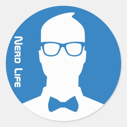 Nerd Life Ronde Sticker (Voorkant)