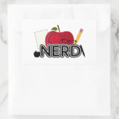 Nerd - Logo Rechthoekige Sticker (Tas)