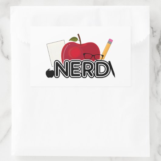Nerd - Logo Rechthoekige Sticker (Tas)
