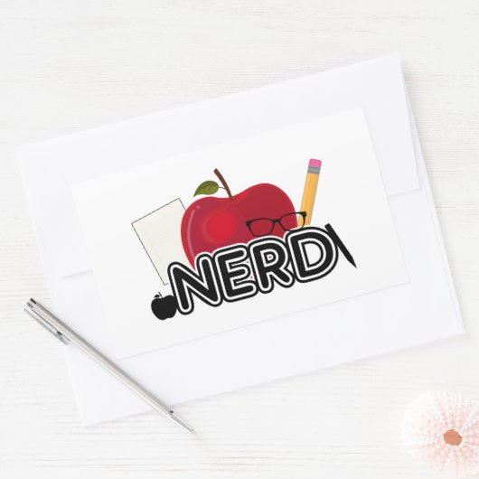 Nerd - Logo Rechthoekige Sticker (Envelop)