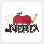 Nerd - Logo Vierkante Sticker (Voorkant)