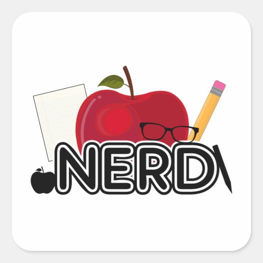 Nerd - Logo Vierkante Sticker (Voorkant)