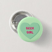 Nerd Meisje Hart Ronde Button 3,2 Cm (Voorkant /achterkant)