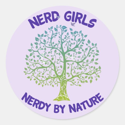 Nerd Meisjes Nerdy door Natuur Sticker (Voorkant)