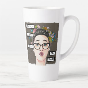 Nerd Meisjes Rulen de Wereld Latte Mok