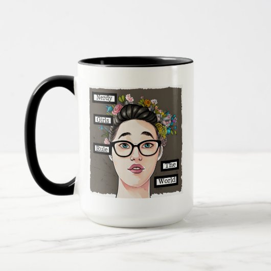 Nerd Meisjes Rulen de Wereld Mok (Links)