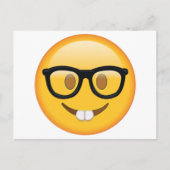 Nerd met bril - Emoji Briefkaart (Voorkant)