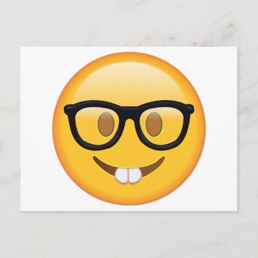 Nerd met bril - Emoji Briefkaart (Voorkant)