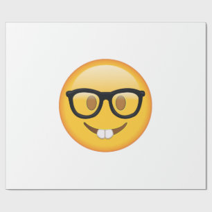 Nerd met bril - Emoji Cadeaupapier