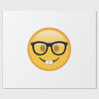 Nerd met bril - Emoji Cadeaupapier