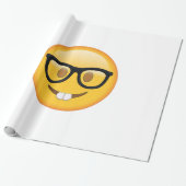 Nerd met bril - Emoji Cadeaupapier (Uitgerold)
