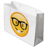 Nerd met bril - Emoji Groot Cadeauzakje (Achterkant Gekanteld)