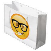 Nerd met bril - Emoji Groot Cadeauzakje (Voorkant Gekanteld)