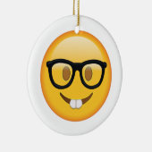 Nerd met bril - Emoji Keramisch Ornament (Rechts)