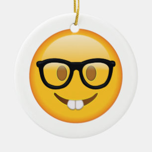 Nerd met bril - Emoji Keramisch Ornament