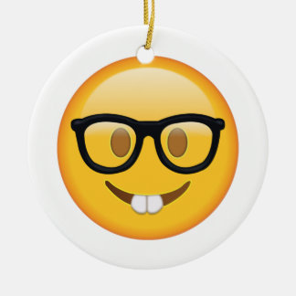 Nerd met bril - Emoji Keramisch Ornament