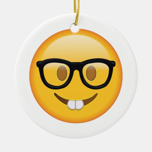 Nerd met bril - Emoji Keramisch Ornament (Voorkant)