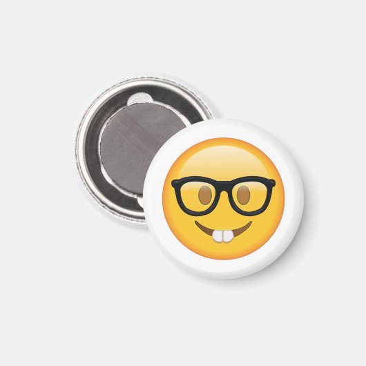 Nerd met bril - Emoji Magneet (Voorkant / Achterkant)