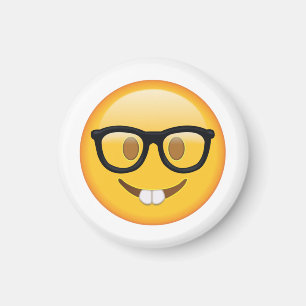 Nerd met bril - Emoji Magneet