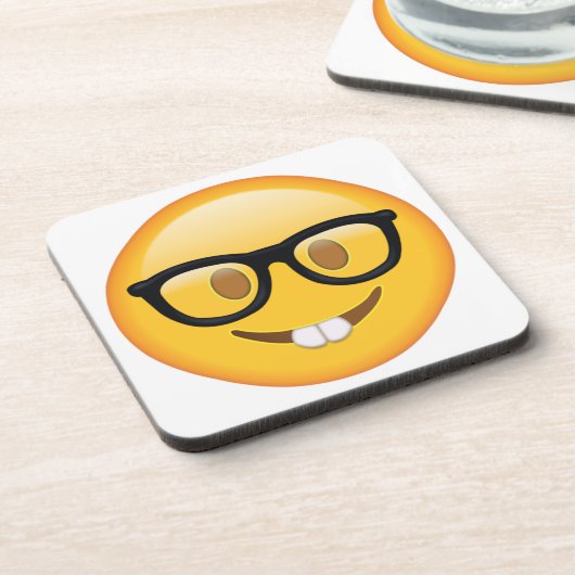 Nerd met bril - Emoji Onderzetter (Linkerzijde)