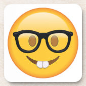 Nerd met bril - Emoji Onderzetter (Voorkant)