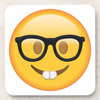 Nerd met bril - Emoji Onderzetter