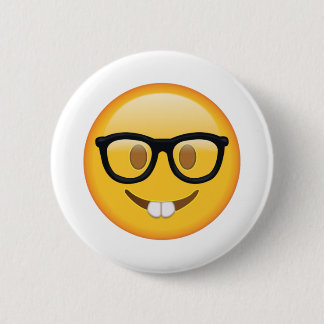 Nerd met bril - Emoji Ronde Button 5,7 Cm