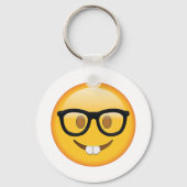 Nerd met bril - Emoji Sleutelhanger (Voorkant)