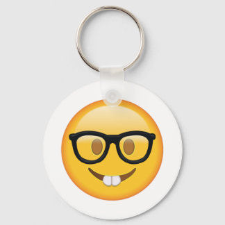 Nerd met bril - Emoji Sleutelhanger
