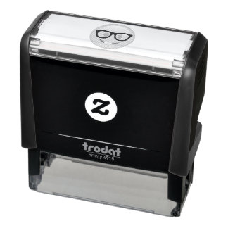Nerd met bril - Emoji Zelfinktende Stempel
