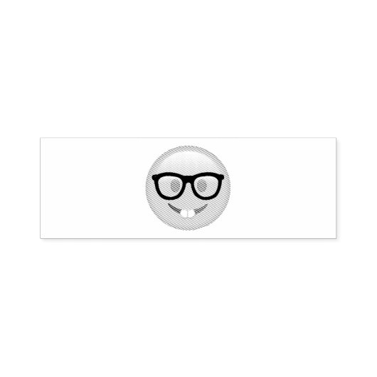 Nerd met bril - Emoji Zelfinktende Stempel (Design)