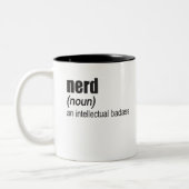 Nerd (Noun) een Intellectuele Badas Tweekleurige Koffiemok (Links)