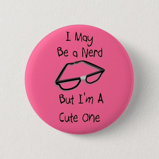 Nerd Pin Ronde Button 5,7 Cm (Voorkant)