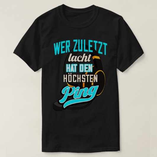 Nerd Ping Gaming Zocker T-shirt (Design voorkant)