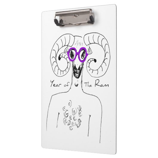 Nerd Ram Aries Chinese Astrology Zodiac Clipboard Klembord (Links)