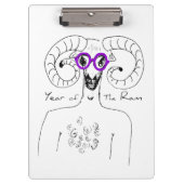 Nerd Ram Aries Chinese Astrology Zodiac Clipboard Klembord (Voorkant)
