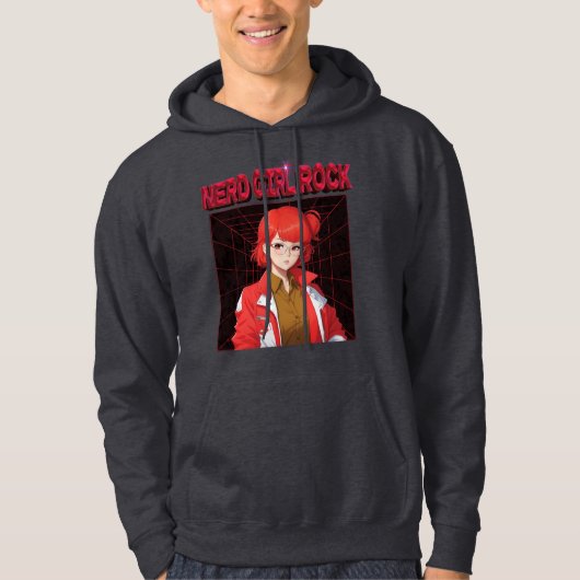 Nerd Rock Meisje Hoodie (Voorkant)