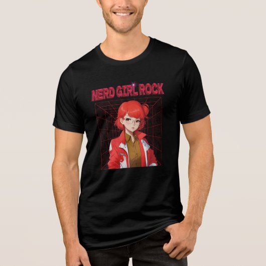 Nerd Rock Meisje Tri-Blend Shirt (Voorkant)